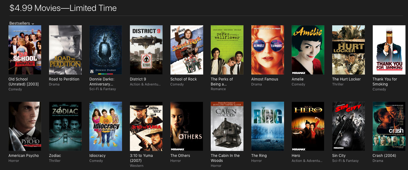 American Psycho, Hotel Rwanda a další iTunes filmy jsou nyní zlevněné ...